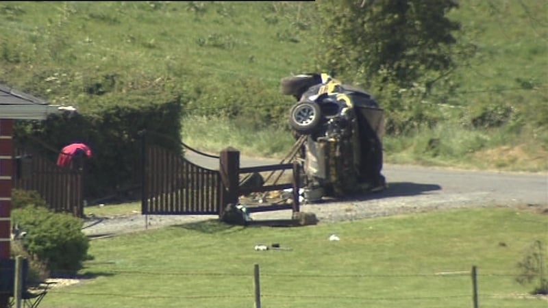 A man and a woman were killed after a car crashed and hit a group of spectators