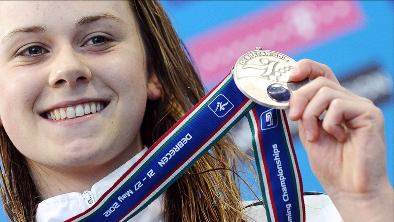 Sycerika McMahon proudly shows off her European Championships silver medal