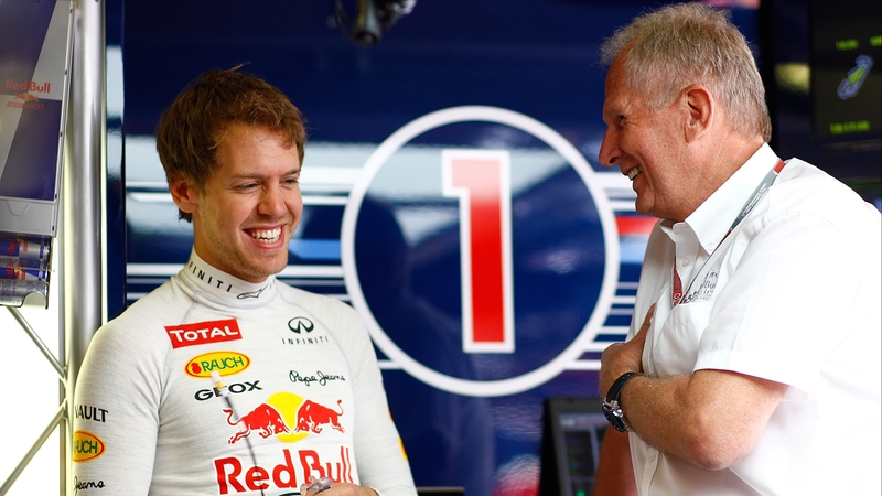 Helmut Marko (r), said of Vettel (l): "For 2014 there is a performance-related clause in his contract - for him and for the team."