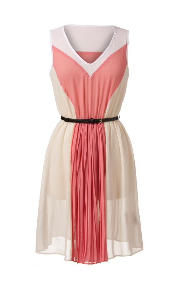 Colour block pleat dress from Penneys; €19