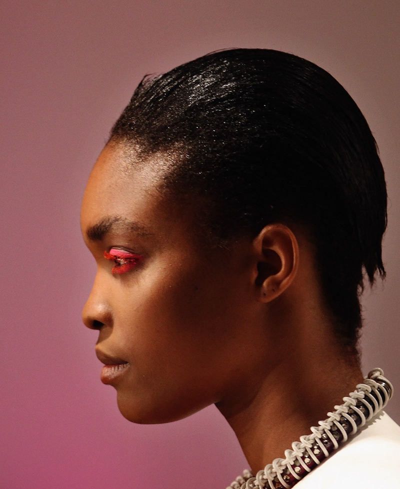 A model walks down the runway during Royal College of Arts degree show