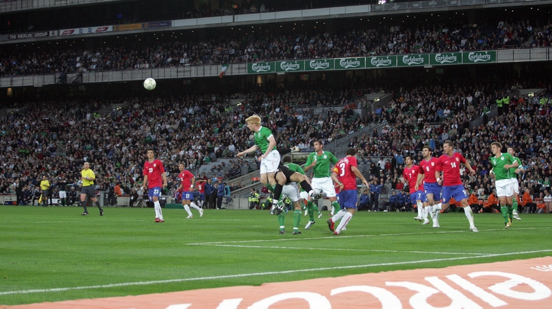 Action from the Republic of Ireland v Serbia friendly at Croke Park in 2008