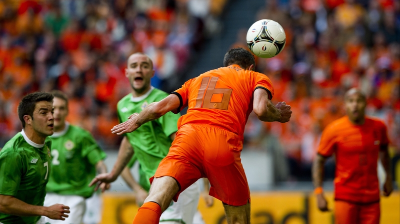 Robin van Persie headed the first of Holland's six goals