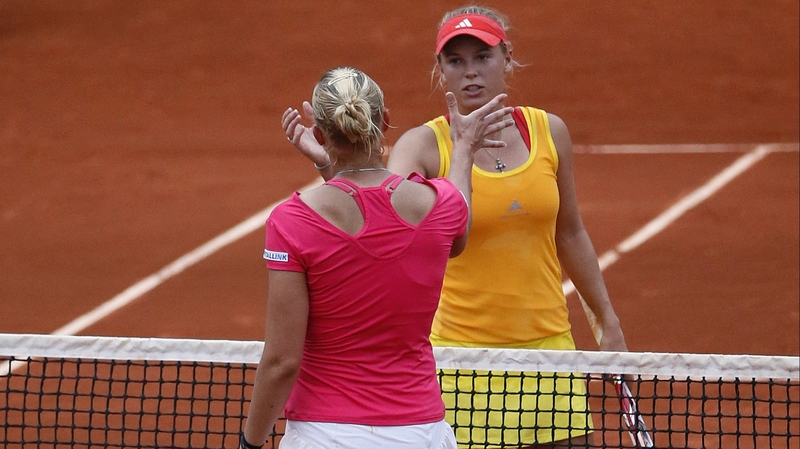 Caroline Wozniacki was beaten by Kana Kanepi