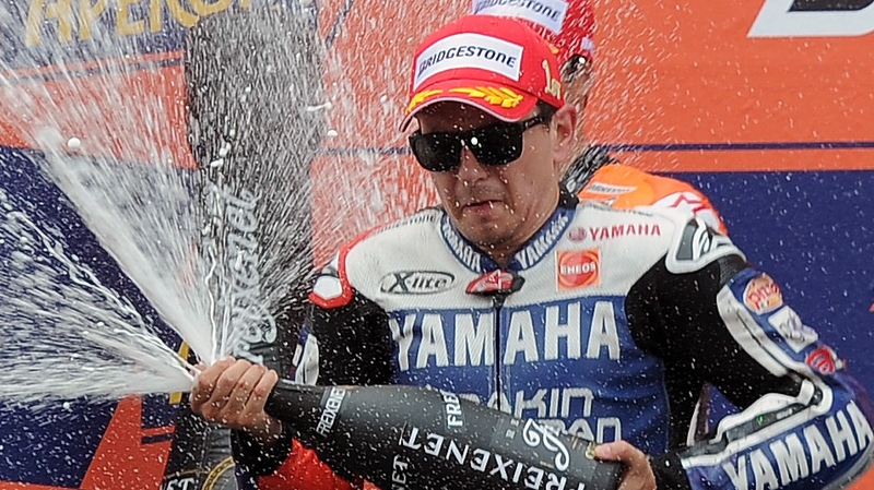 Jorge Lorenzo celebrates vicory in Catalunya