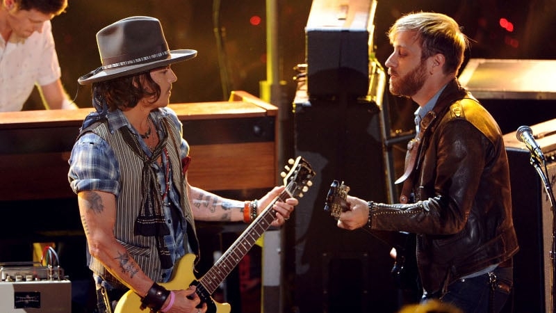 Depp performs with The Black Keys