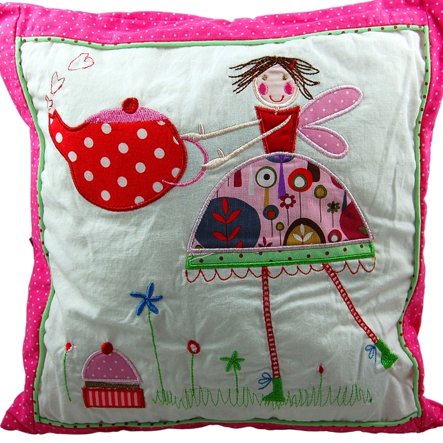 Gisela Graham Teaparty Embroidered Cushion; €13.50 from Gifts From Handpicked