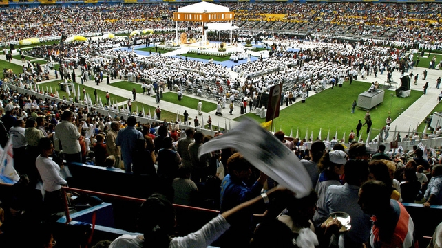 Closing ceremony of the XVLIII International Eucharistic Congress in Guadalajara, Jalisco, 450km west of Mexico City