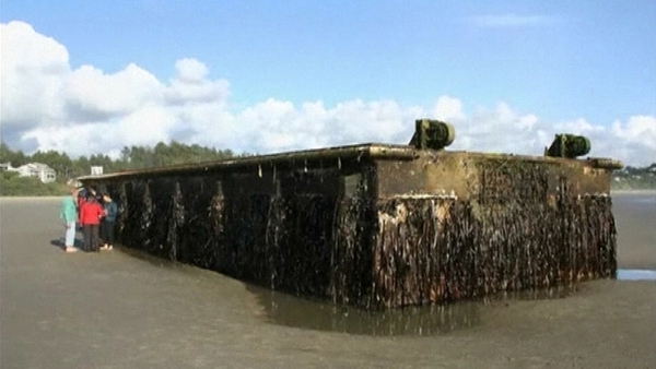 The 20m dock drifted 8,850km across the Pacific Ocean