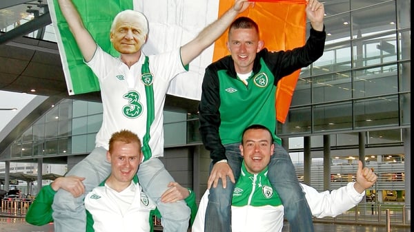 Paul Sheridan, Derick Dunne, William Gibson and Darren Ray from Ballymun, Dublin, on their way to Poland