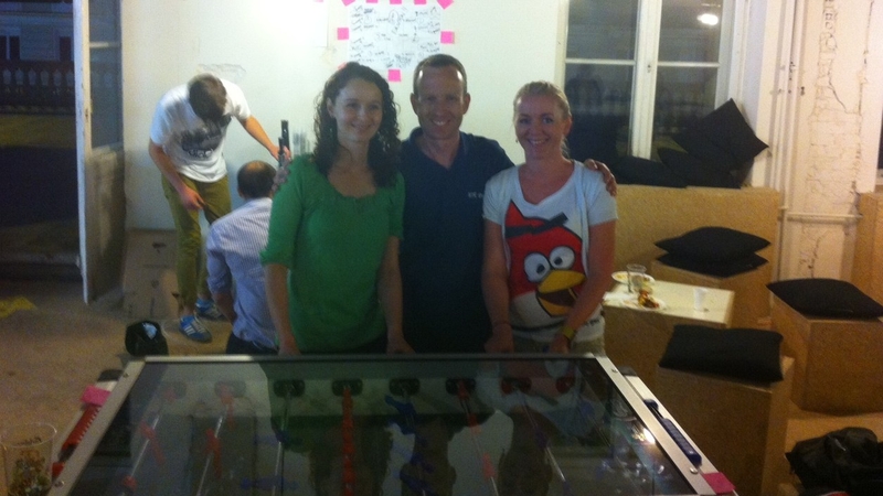 Dave in the company of the two-time World Champions of Table Football