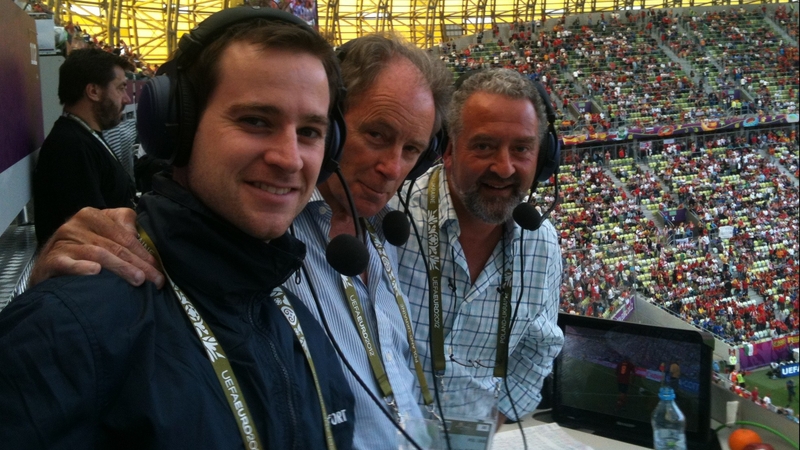 Producer Liam Nolan, Brian Kerr and Stephen Alkin were all smiles before kick-off