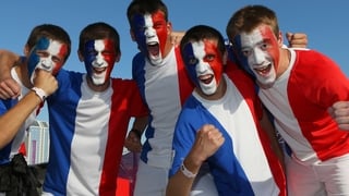 France fans before the kick-off in Donetsk