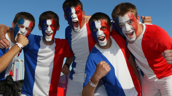 France fans before the kick-off in Donetsk