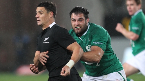 Loughney chases Dan Carter in the First Test at Eden Park