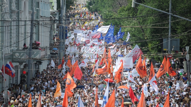 Up to an estimated 70,000 people protested in Moscow