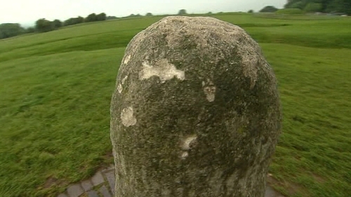 The stone was struck, possibly with a hammer, at 11 places, on all four of its face