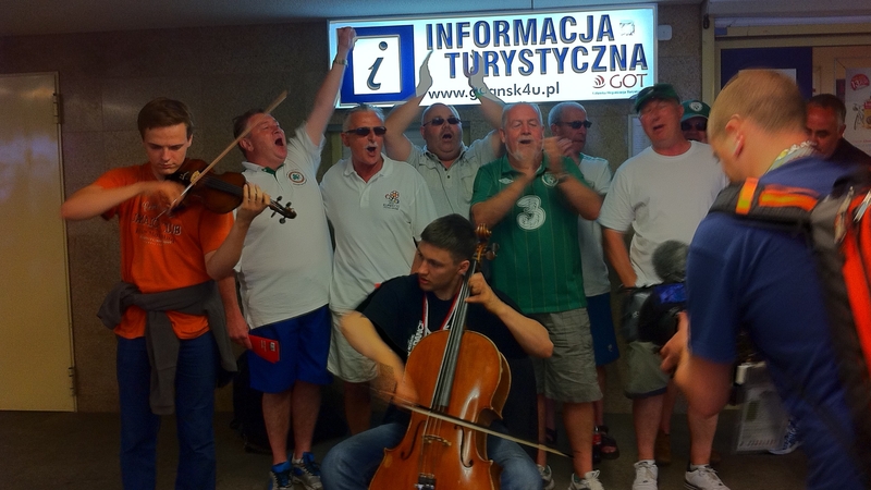 An alternative version of 'Stand up for the Boys in Green' was warmly received in Gdansk