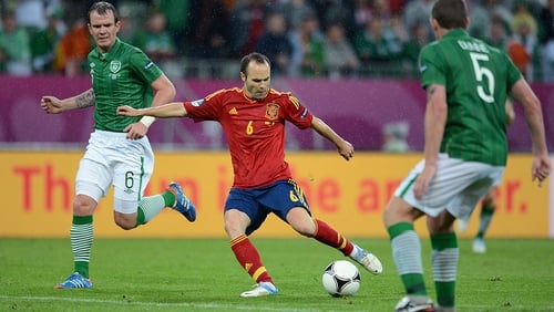 Andres Iniesta in action against Ireland at Euro 2012