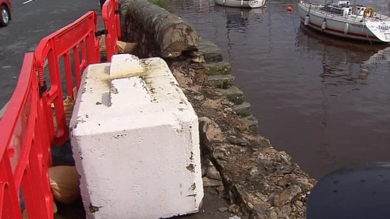 The car collided with a wall before entering the water at Courtown Harbour