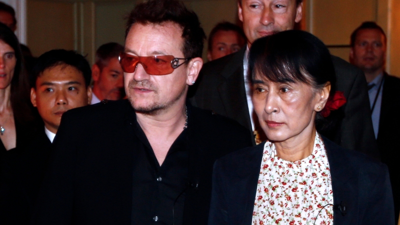 Bono had championed Aung San Suu Kyi's cause at many of the band's concerts