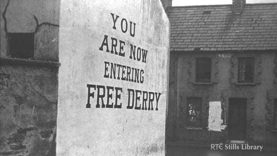 The famous republican slogan on the gable end of a house in Derry, "You are now entering Free Derry…