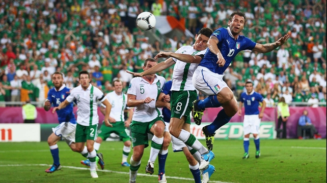 Antonio Cassano jumps highest at the near post...