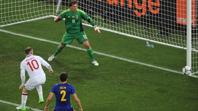 Wayne Rooney missed his first chance...