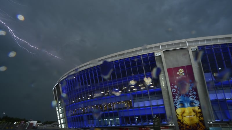 Ed Leahy got to witness the downpour during the Ukraine-France game at first-hand