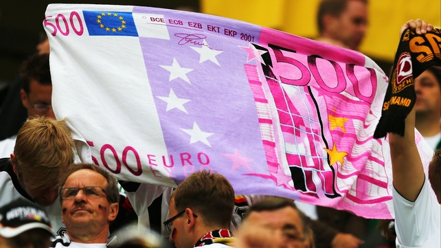 German fans couldn't resist taunting Greece over their economic woes