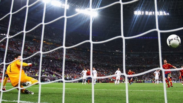 Xabi Alonso scores from the penalty spot to effectively end the game