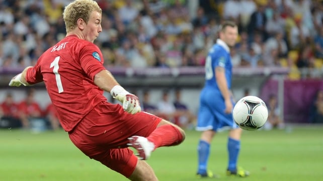 Joe Hart kicks it long and hard