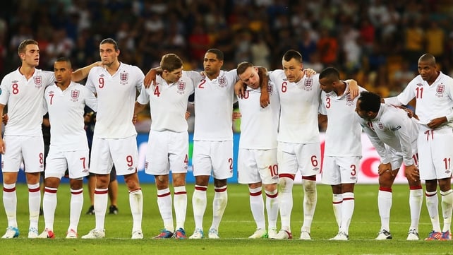 England look on but both Ashley Young and Ashley Cole were unsucessful