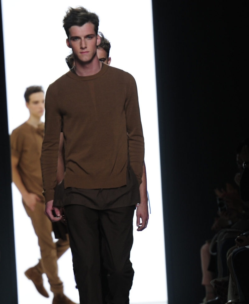 A look from the Bottega Venetta show