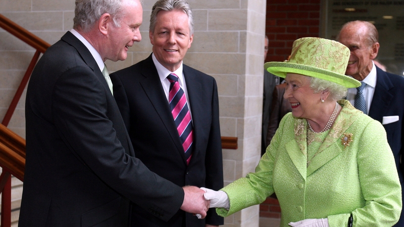 Martin McGuinness shakes hands with Queen Elizabeth