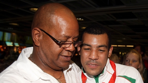 The late Darren Sutherland is seen here with his father Tony