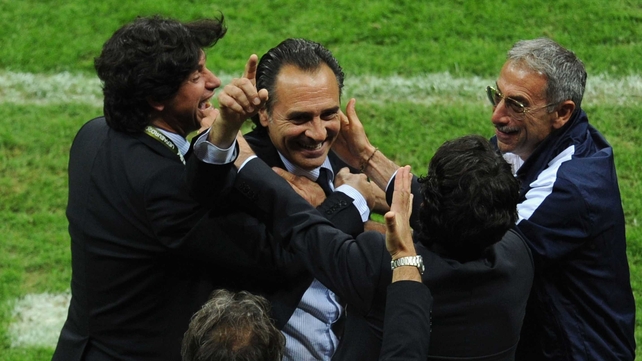 But Cesare Prandelli was left to celebrate a wonderful victory with Demetrio Albertini