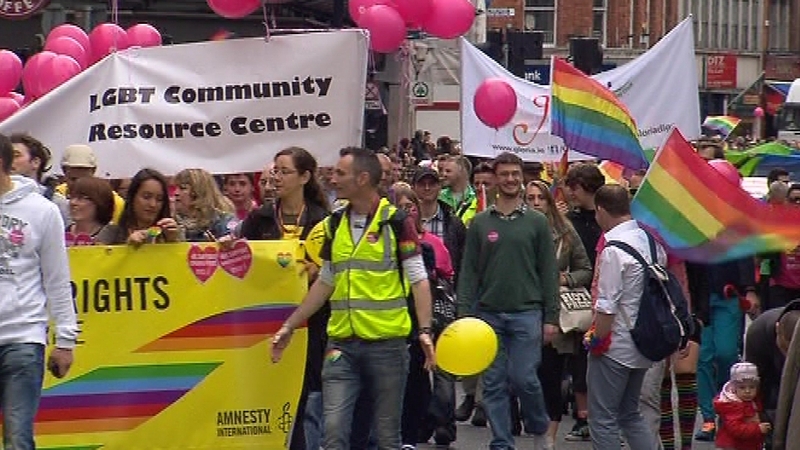The parade set off from the Garden of Remembrance on Parnell Street