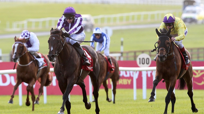 Joseph O'Brien pushes Camelot out as the colt maintained its winning sequence this season