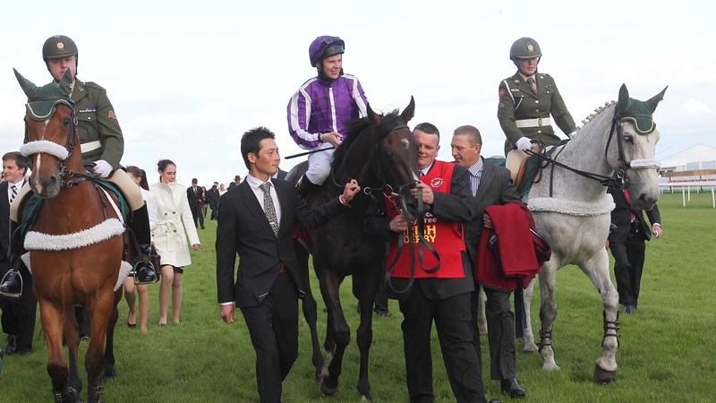 Camelot gave Aidan O'Brien his tenth Irish Derby success