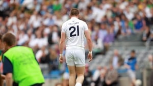 Daryl Flynn leaves the field after receiving a second yellow card