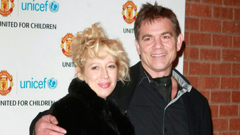 John Michie with Corrie co-star Katy Cavanagh, who plays Julie Carp.