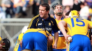 Clare manager Davy Fitzgerald gives his charges some words of encouragement