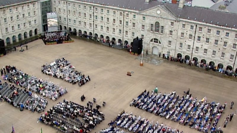 A flypast in Dublin was cancelled because of the weather conditions