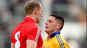 Clare's Graham Kelly might have thought better of squaring up to giant Cork midfielder Alan O'Connor
