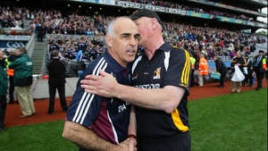 Cody and Galway boss Anthony Cunningham shake hands at the final whistle