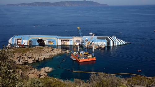 The Costa Concordia still lies off the coast of Giglio