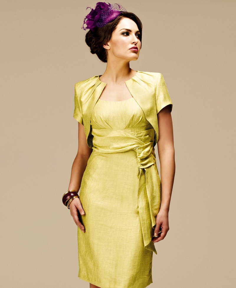 Dress €200 Bolero €135 Fascinator €75, by Alexon