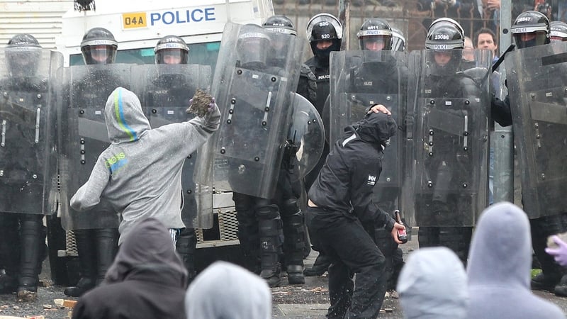 Trouble had broken out earlier as the Orange Order parade passed through Ardoyne