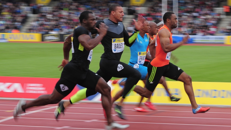 Tyson Gay wins the 100m final at the Aviva London Grand Prix